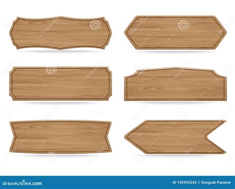 Vector Shapes Wooden Sign Board Stock Vector - Illustration of isolated, rustic: 192955342