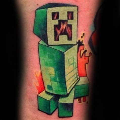 30 Minecraft Tattoo Designs For Men Sandbox Video Game Ideas