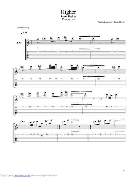 Higher Guitar Pro Tab By Becker Jason