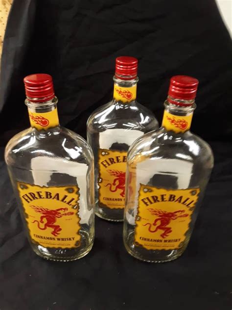 1 Or 3 Or 6 Empty Fireball Liter Bottles With Caps Etsy