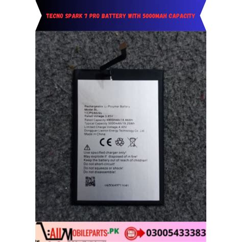 TECNO Spark 7 Pro Battery Replacement BL 49FT Battery With 5000mAh