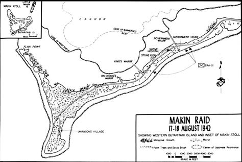 Map Map Of The Makin Raid Makin Island 17 Aug 1942 World War Ii