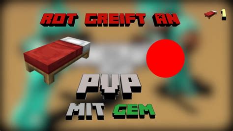 Rot Greift An Minecraft Bedwars Pvp Mit Gem Hd Youtube