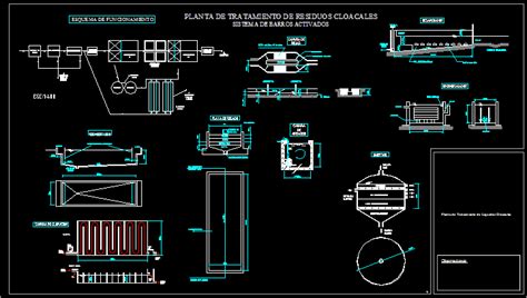 Planta Depuradora De Liquidos Cloacales En Dwg Kb Librer A Cad