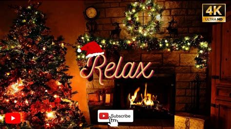 Relaxing Holiday Fireplace With Calming Ambient Music Background