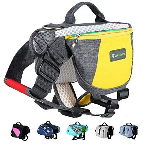 Wellver Sac de selle réglable pour chien sac à dos de voyage pour