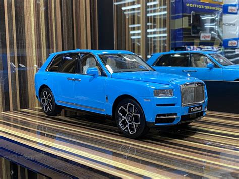 118 Diecast Rolls Royce Cullinan Baby Blue Kyosho Scale Model Car