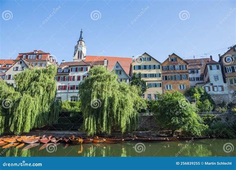 Facades at the Neckar in Tuebingen Stock Image - Image of church ...