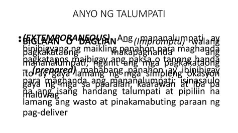 Talumpati 101 Filipino Grade 12 Ppt