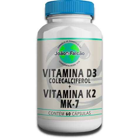 Vitamina D3 Colecalciferol 10 000ui Vitamina K2 Mk 7 100mcg 60 Cápsulas