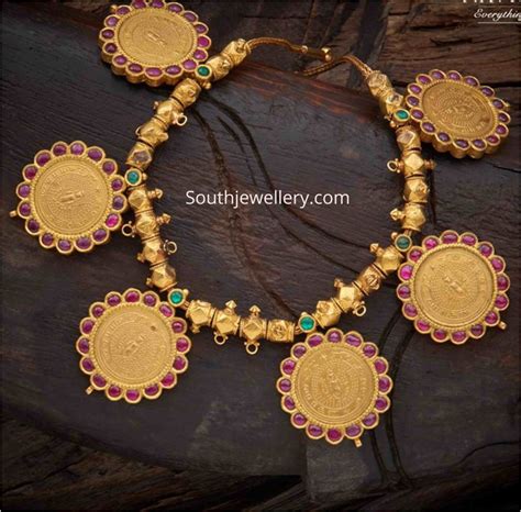 Antique gold coin necklace - Indian Jewellery Designs