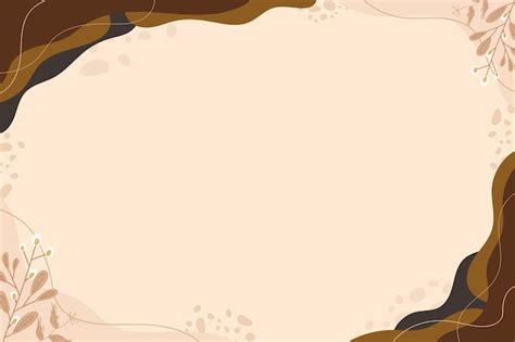 Premium Vector | Elegant Brown Nature Handrawn Banner Background Frame