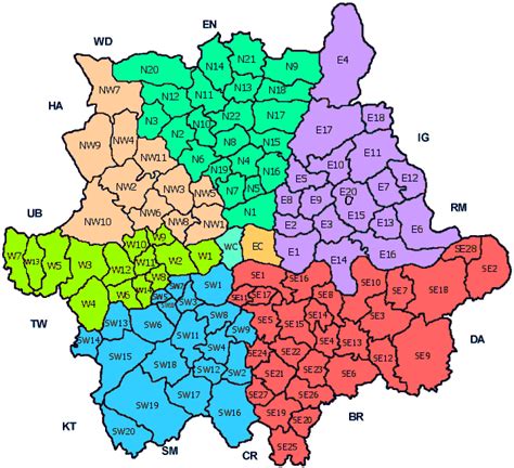 London post codes map - to figure out where stuff is | England/UK Trip ...