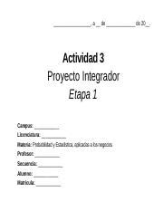 Actividad Proyecto Integrador Etapa Docx A De De Actividad