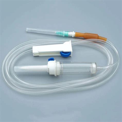 Iv Infusion Giving Set With Needle Luer Slip Lock Portable Infusion Set