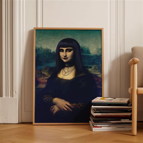 Emona Lisa Art Print Funny Mona Lisa Meme Wall Art Y2k Poster For Dorm