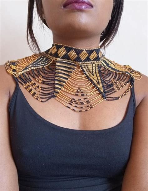 On Sale African Beaded Women Necklace Zulu Necklace Beaded Shawl