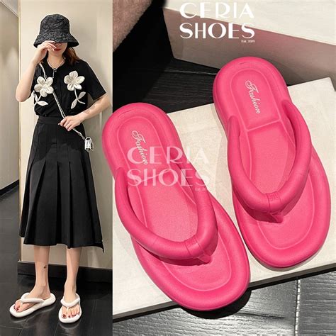 Jual Pvc Sandal Jepit Wanita Import Bangkok Bahan Jelly Lentur Empuk