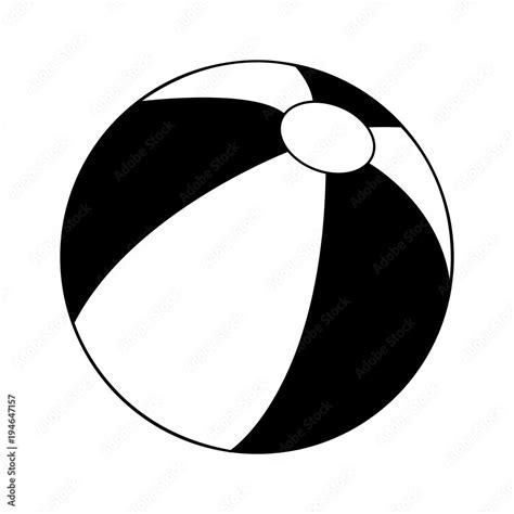 Beach Ball Icon Image Vector Illustration Design Black And White Stock