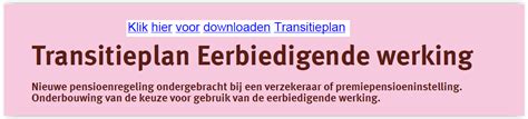 Transitieplan Voorbeeld Sjablonen Wtp Pensioenregelingen