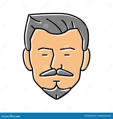 Van Duke Beard Hair Style Color Icon Vector Illustration Stock Vector