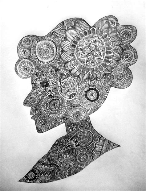 Mandala woman face art Drawing by Angel Eyes | Saatchi Art