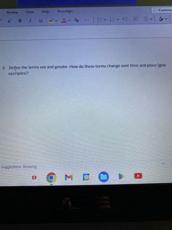 Answered Define The Terms Sex And Gender How Do These Terms Change