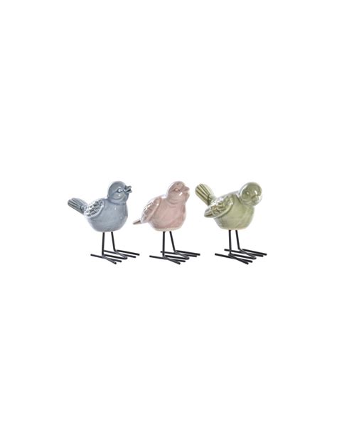 FIGURA PORCELANA METAL 14X7X13 5 PAJARO 3 SURT