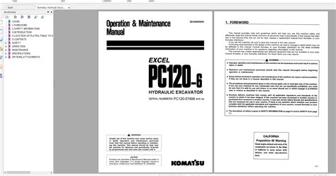 Komatsu Hydraulic Excavator Excel PC120 6 Operation Maintenance