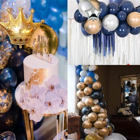 Decoraciones de cumpleaños para hombres guirnalda de globos azul rey y