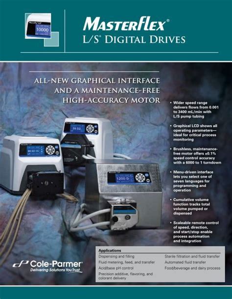 Masterflex L S Digital Drives Brochure Cole Parmer