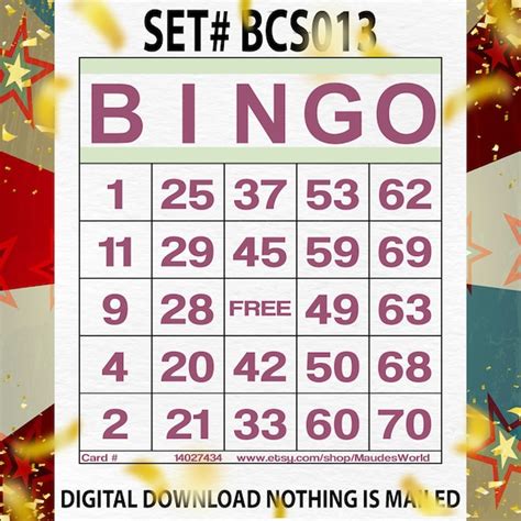 Large Bingo Cards for Seniors - Etsy