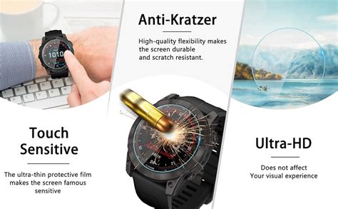 Diruite Pack For Garmin Fenix X Mm Screen Protector Tempered Glass