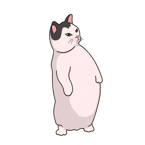 Cat Standing Meme Sticker Illustration, Paint, Memes, Sticker PNG ...