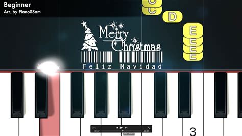 Beginner Feliz Navidad Jos Feliciano Piano Arrangement For