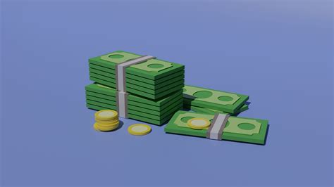 3d Model Low Poly Money Set Stacks Of Vr Ar Low Poly Cgtrader