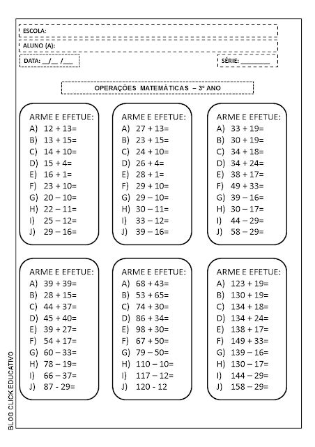 Professores online 24 horas Cálculo mental adições e subtrações 3º ano