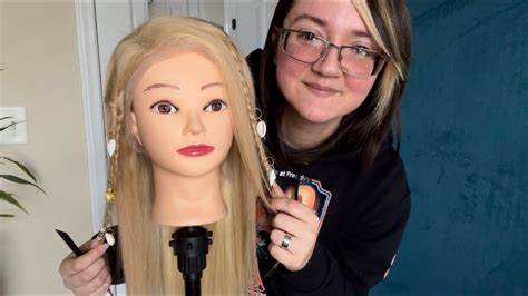 ASMR Braiding Charms Into Kims Hair Wig Application Part 3