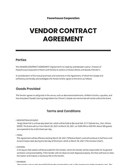 Free Contract Agreement Templates In Microsoft Word Doc Template Net