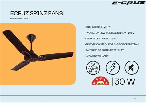 3 Blades 1200 Mm Bldc Remote Control Ceiling Fans 370 RPM At Rs 1850