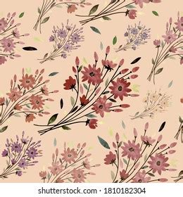 Seamless Pattern Abstracts Floral Composition Stock Illustration