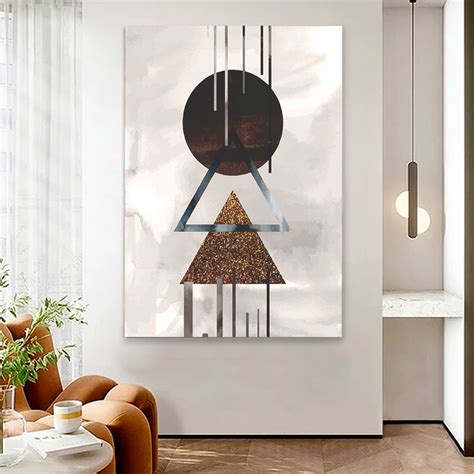 Quadro Decorativo Abstrato Geom Trico Em Tela Canvas Parcelado S