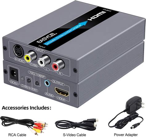 Easycel Rca Svideo To Hdmi Converter Composite Cvbs Av Rca To Hdmi