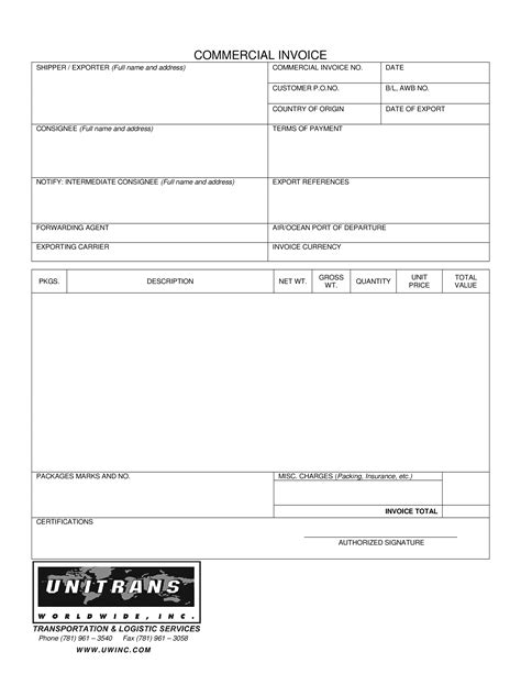 Standard Commercial Invoice How To Create A Standard Commercial