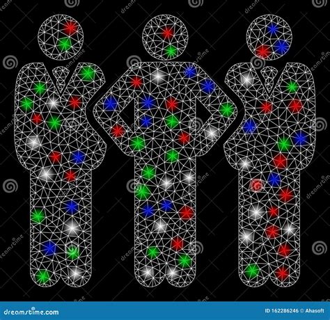 Bright Mesh Network Team With Flash Spots Stock Vector Illustration