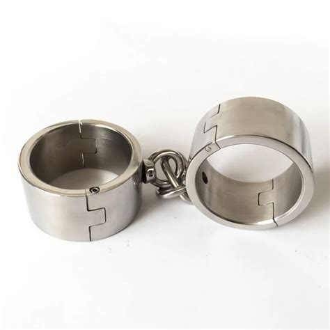 4cm High Stainless Steel Heavy Handcuffs Metal Bondage Bdsm For Women