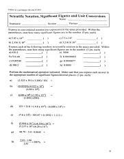 Study Guide For Scientific Notation Significant Figures And Course Hero