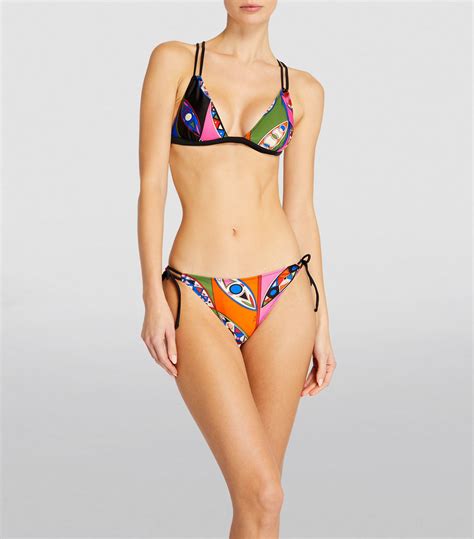 Womens PUCCI Multi Geometric Print Triangle Bikini Top Harrods UK