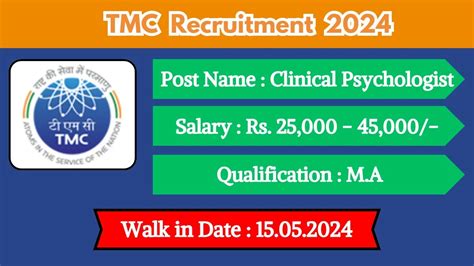 Tmc Recruitment 2024 Walk In Interviews For Clinical Psychologist On 15 05 2024 News