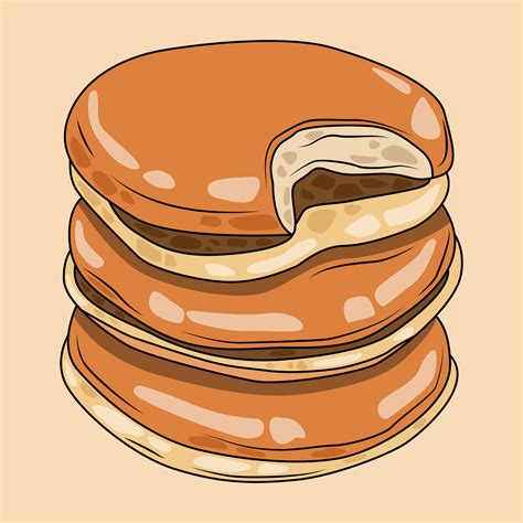 Illustration Vectorielle De Dessin Anim Dorayaki Pile De Trois Cr Pe